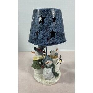 Christmas Snowman Metal Tea Light Shade Candle Holder